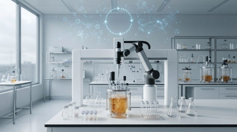 Sistema autónomo de IA con robótica de laboratorio y cultivo de levadura